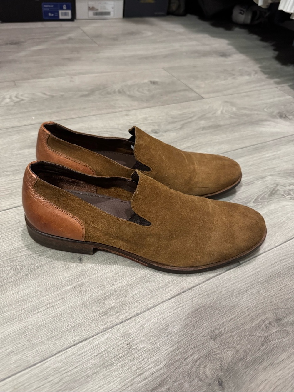 Men's Brown Suede Slip-On Dress Shoes